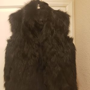 Adrienne Landau rabbit & fox fur vest